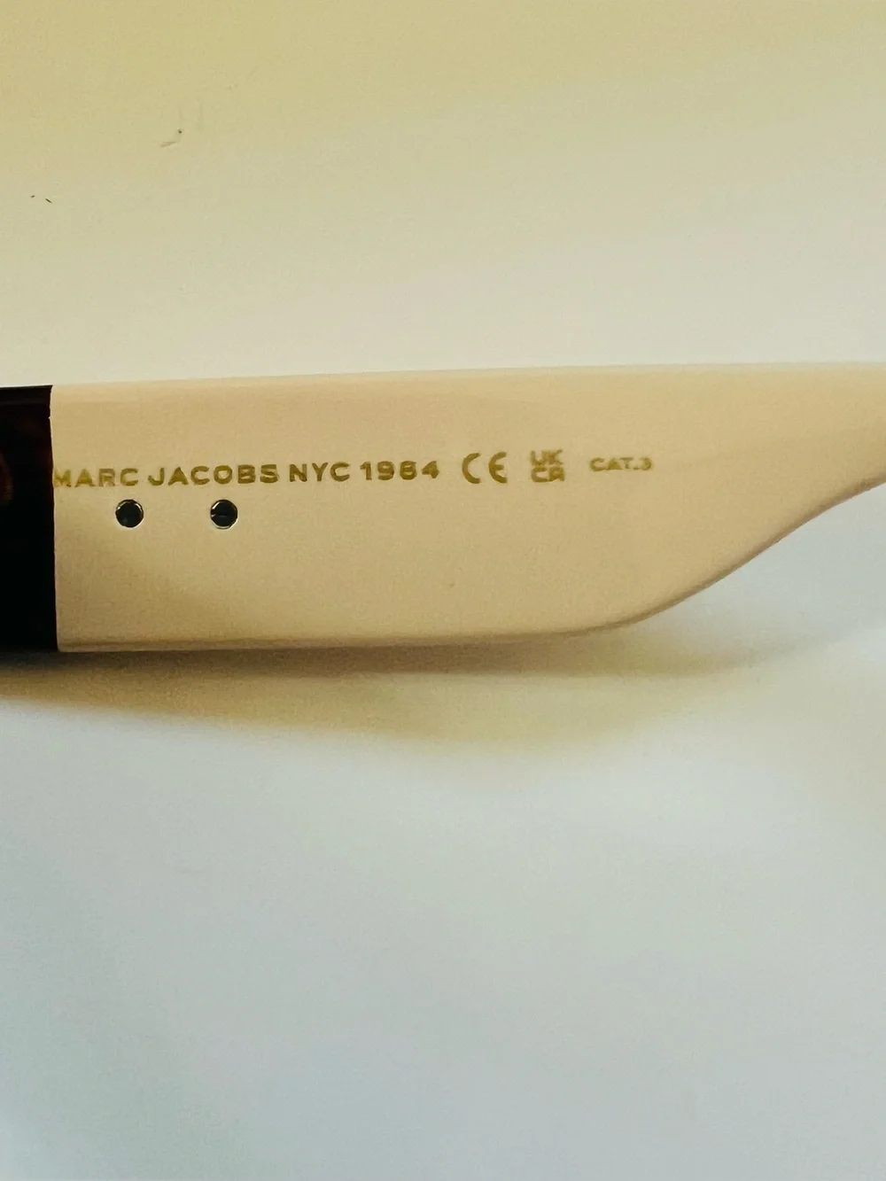 Marc Jacobs MARC 811/S Oversized Square Sunglasses Brown Ivory Gold Logo NEW
